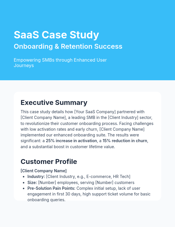 SaaS Onboarding & Retention Case Study — SMB